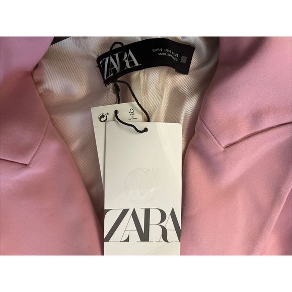 ZARA WOMAN SZ SMALL DOUBLE-BREASTED METAL BUTTON BLAZER JACKET 8300/663/620 - Picture 8 of 13